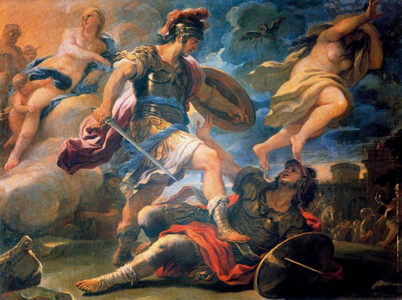 Aeneas and Turnus - Luca Giordano