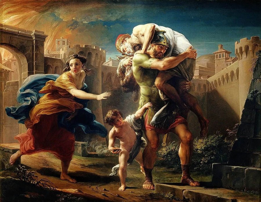 Aeneas Fleeing Troy - Pompeo Batoni