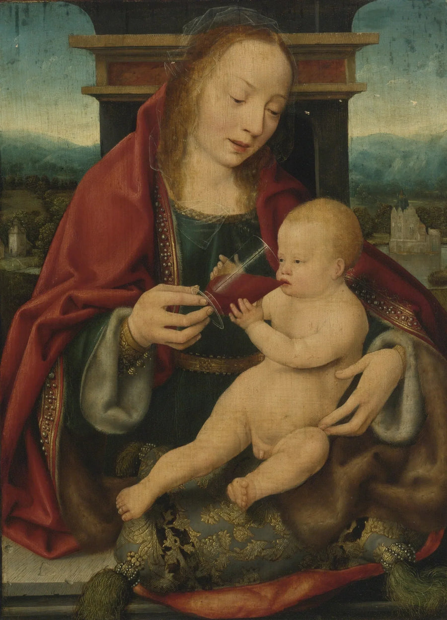 Child Virgin and Wine Drinker - Joos van Cleve