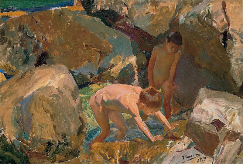 Children Searching for Shells - Joaquín Sorolla