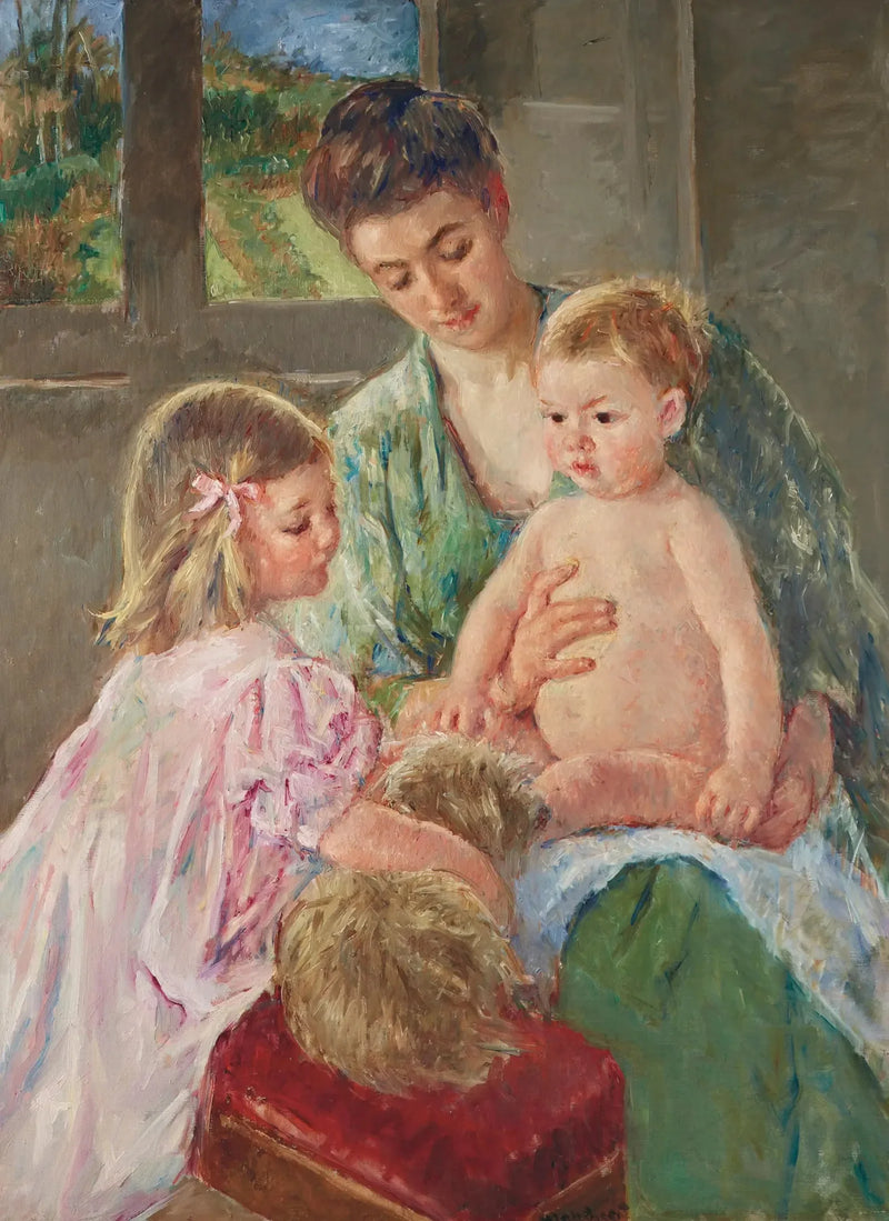Children Playing with a Dog - Mary Cassatt