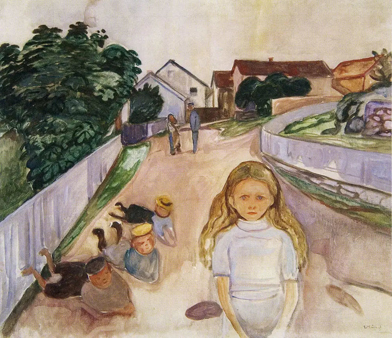 Children Playing in the Street at Åsgårdstrand - Edvard Munch