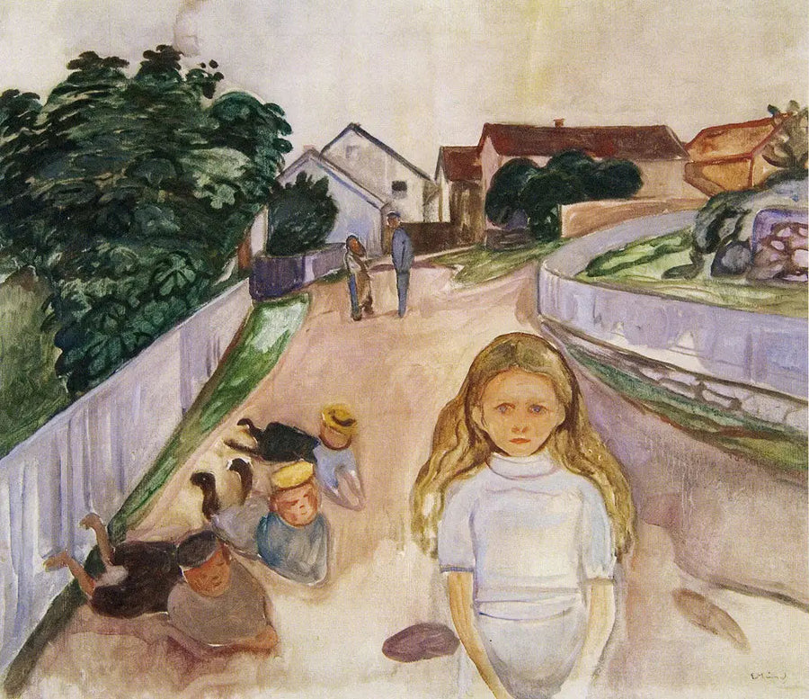 Children Playing in the Street at Åsgårdstrand - Edvard Munch