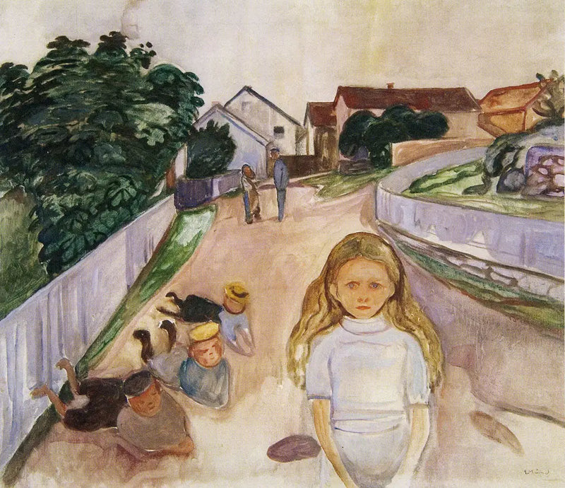 Children Playing in the Street at Åsgårdstrand - Edvard Munch