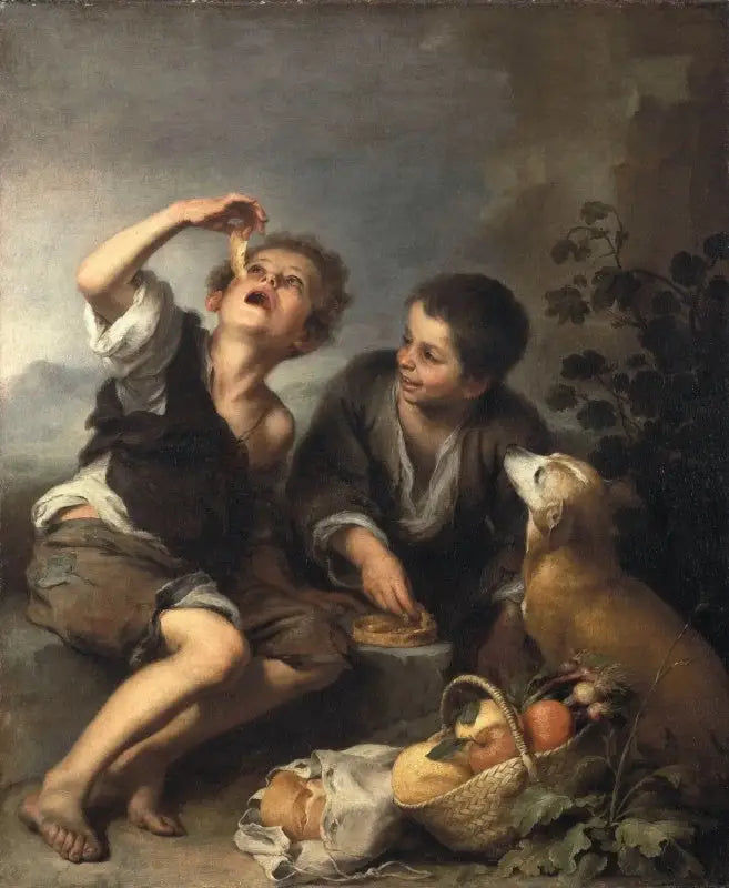 Children eating a cake - Bartolomé Esteban Murillo