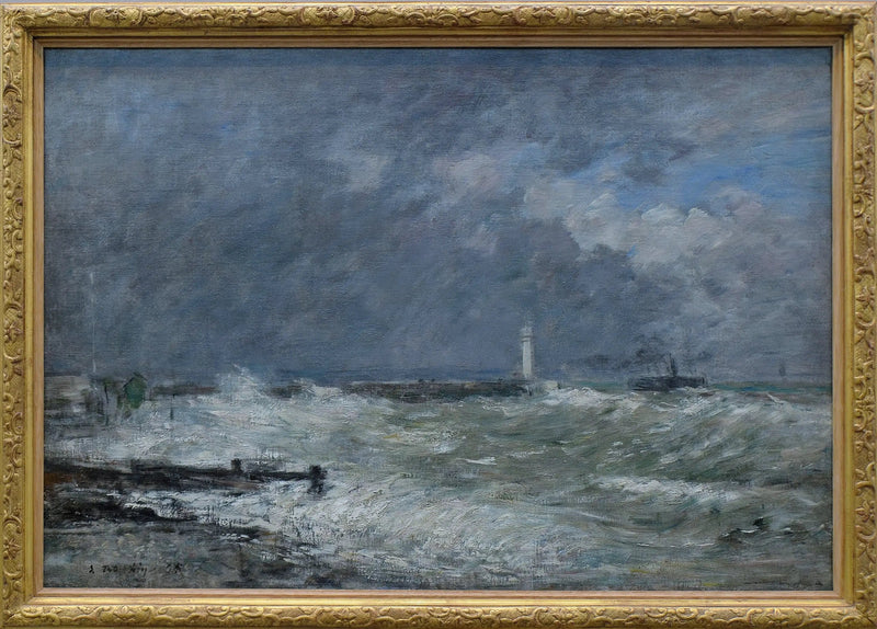 Entrance of the Docks of Le Havre in Bad Weather - Eugène Boudin