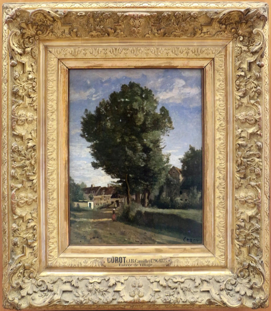 Village Entrance - Jean-Baptiste Camille Corot