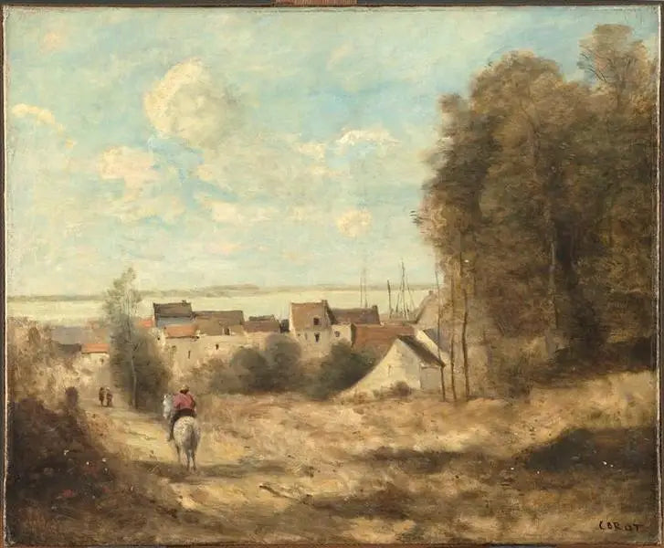 Village Entrance - Jean-Baptiste Camille Corot