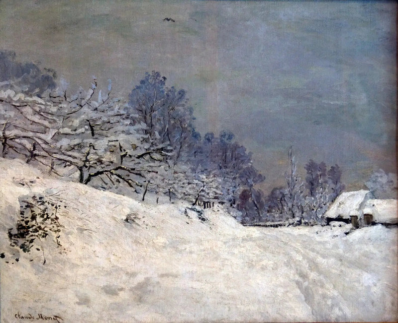 Around Honfleur, snow - Claude Monet