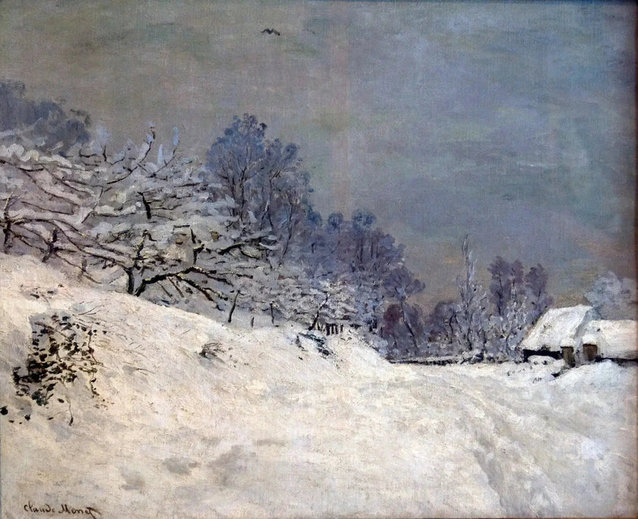 Around Honfleur, snow - Claude Monet