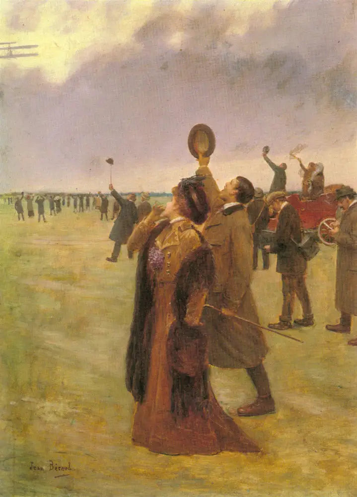 Envole d'un Biplan Type Wright - Jean Béraud