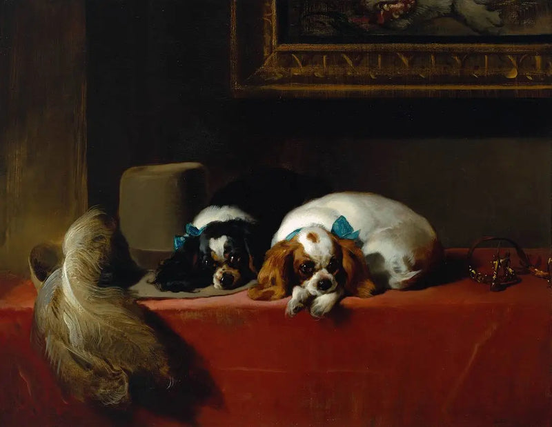King Charles Spaniels (« Les animaux de compagnie du cavalier ») - Edwin Henry Landseer