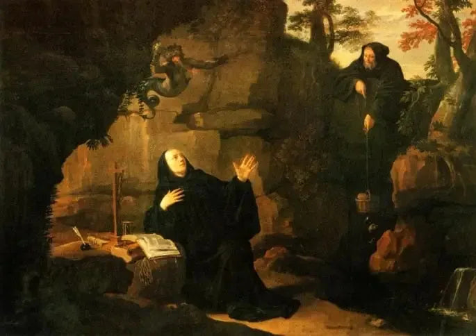 Episodes de la vie de saint Benoît : Saint Benoît nourri par le frère Romain - Philippe de Champaigne
