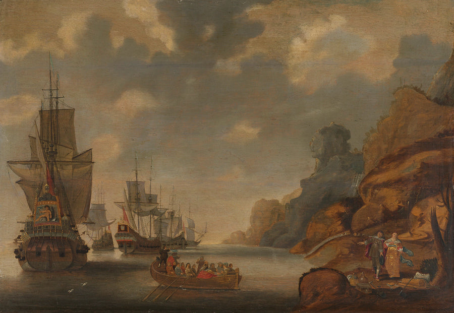 Une escadre française près d'une côte rocheuse. - Jacob Adriaensz. Bellevois