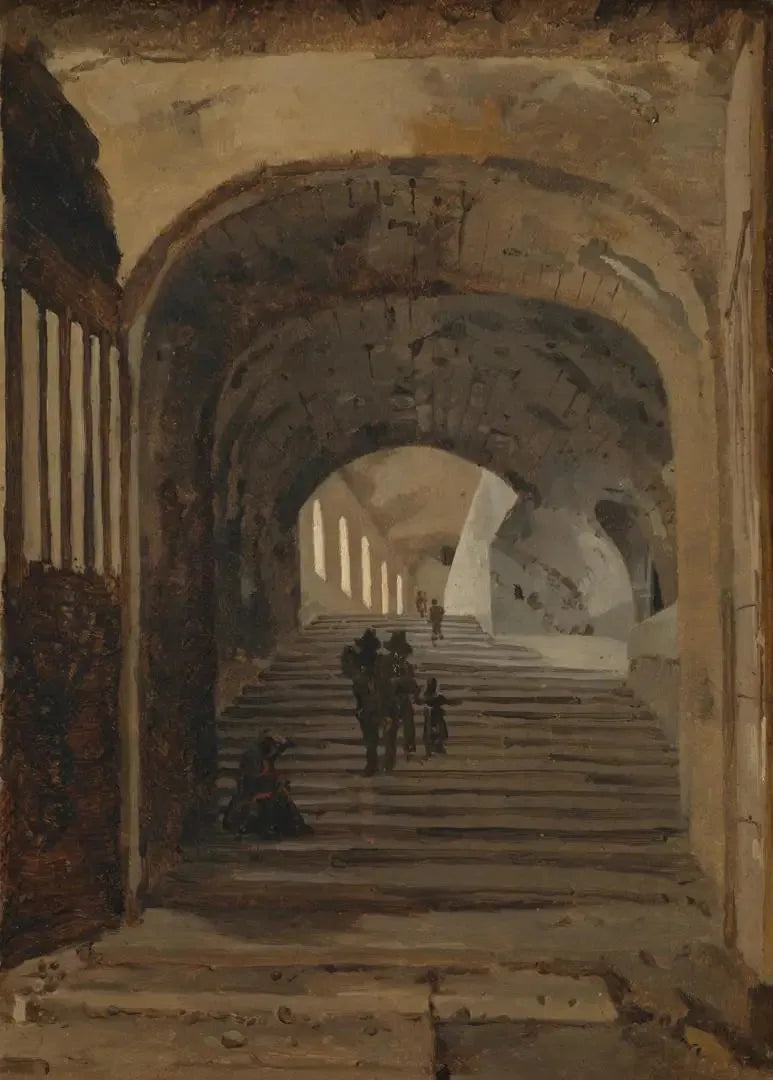 Mécène Villa Staircase, Tivoli - Jean-Baptiste Camille Corot