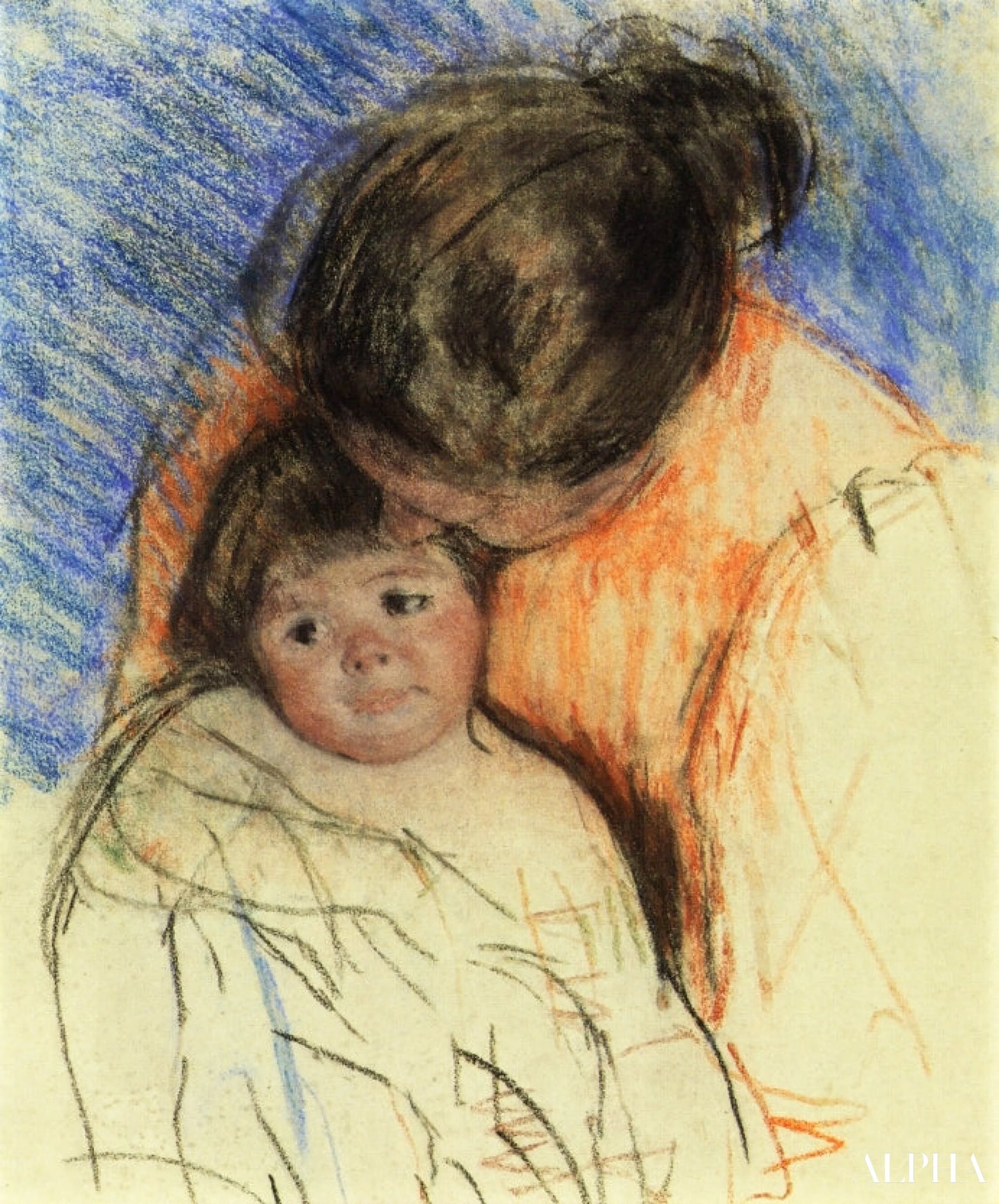 Esquisse de la mère regardant Thomas - Mary Cassatt - Reproductions de tableaux et peintures haut de gamme