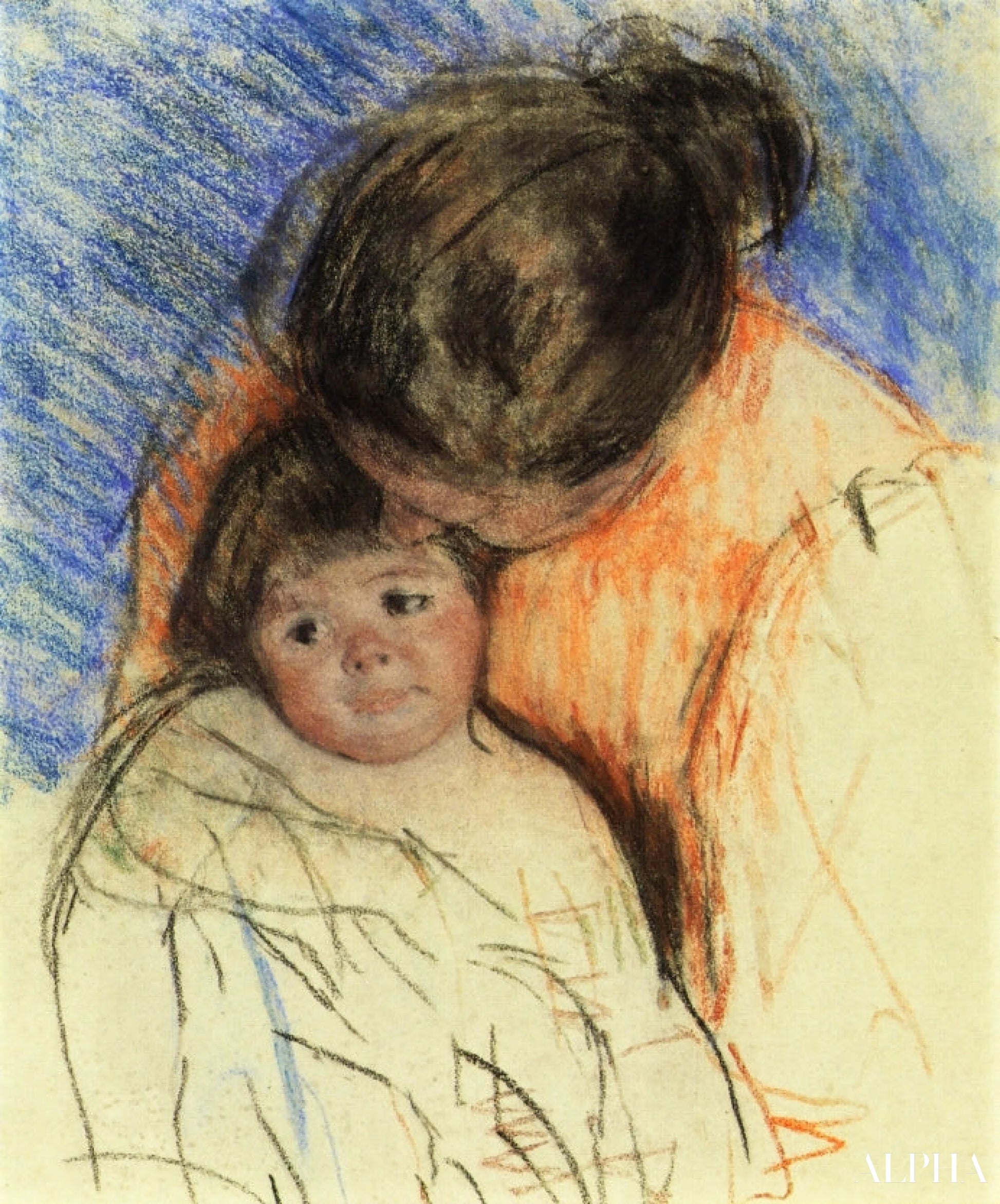 Esquisse de la mère regardant Thomas - Mary Cassatt - Reproductions de tableaux et peintures haut de gamme
