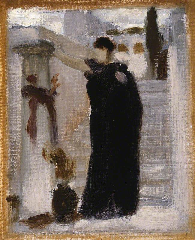 Color Sketch for "Electra at the Tomb of Agamemnon" - Frederic Leighton