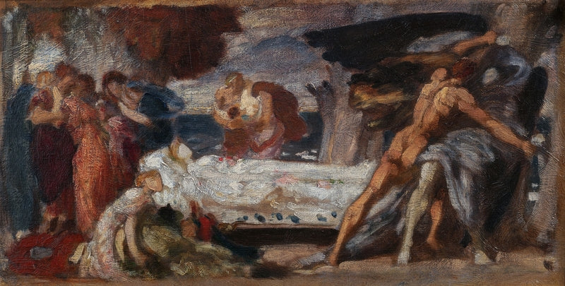 Color Sketch for "Hercules Struggling Against Death for Alceste's Body" - Frederic Leighton