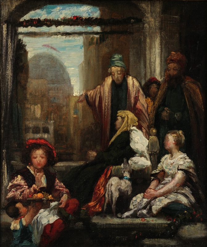 Color Sketch for "The Death of Brunelleschi" - Frederic Leighton