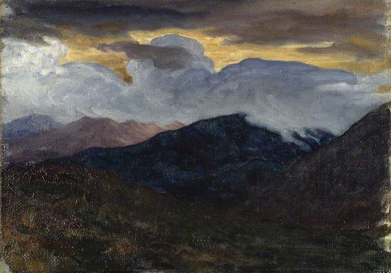 Sketch for the background landscape of « David » - Frederic Leighton