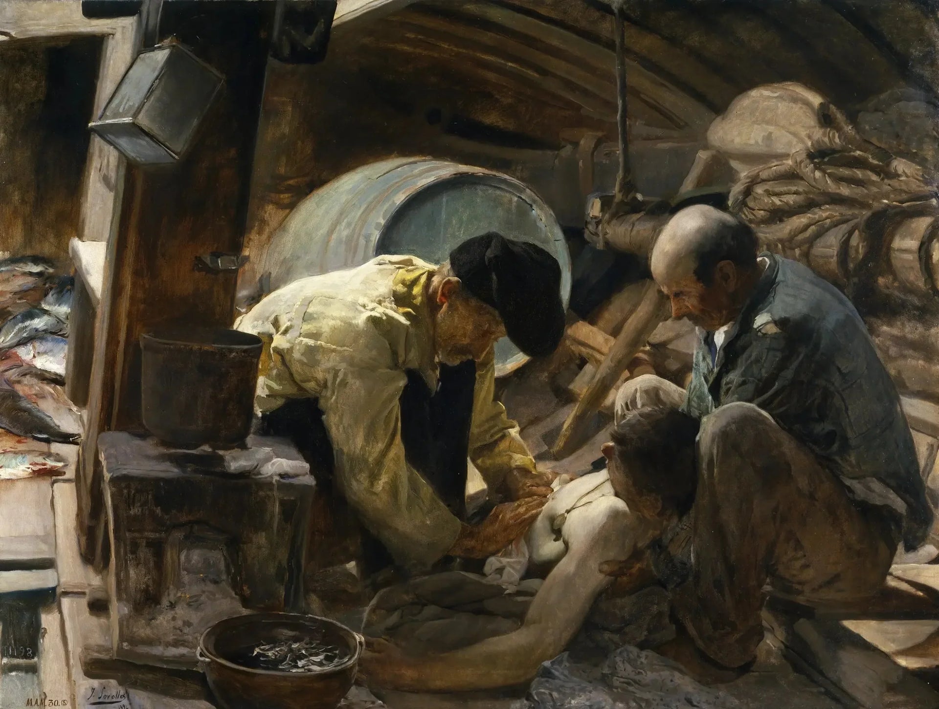 Et en plus elles disent que le poisson est cher ! - Joaquín Sorolla image 1 reproduction de peinture à l’huile