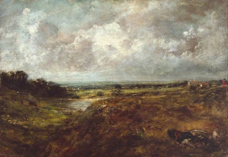 Pond of Branch Hill, Hampstead Heath, with a cart and carters - John Constable