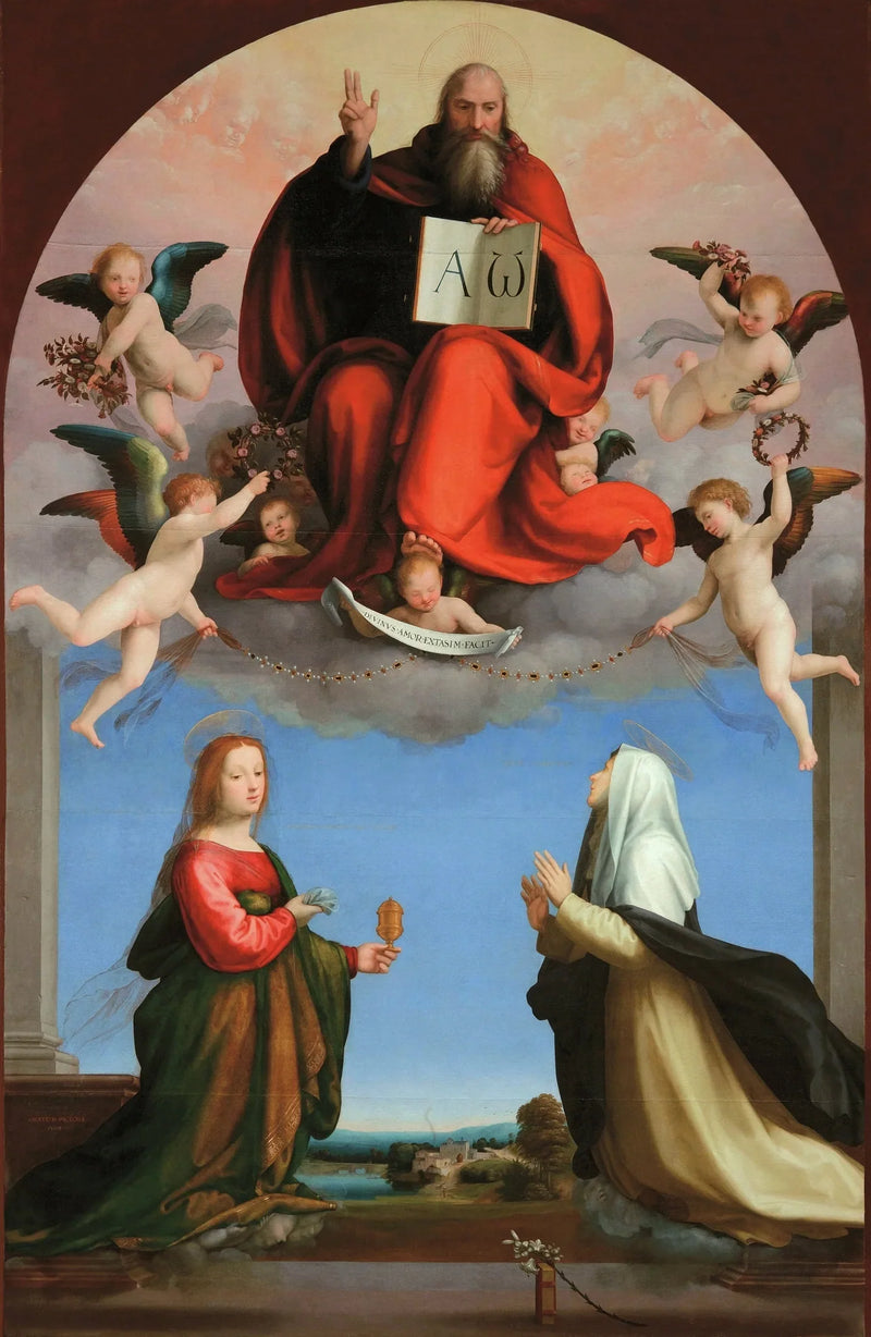 Eternal in glory between the Holy Mary of Magdala and Catherine of Siena - Fra Bartolomeo
