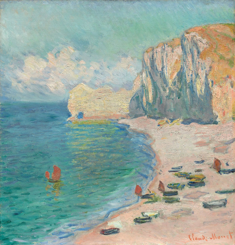 Étretat: The Beach and the Amont Cliff - Claude Monet