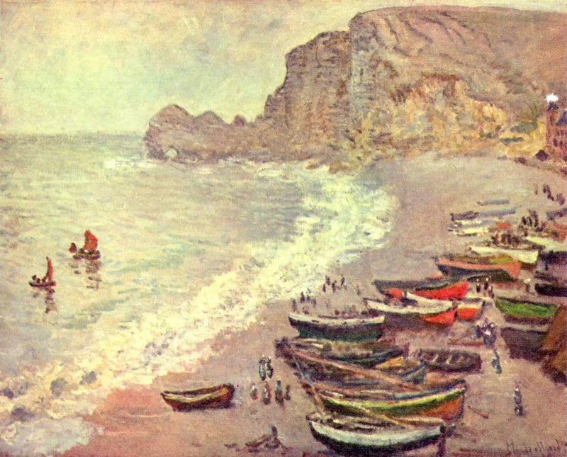 Étretat: the beach and the Porte d'Amont - Claude Monet