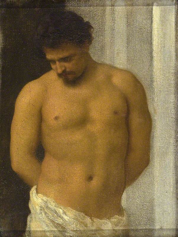 Study of a Male Figure, Half-Length - Frederic Leighton