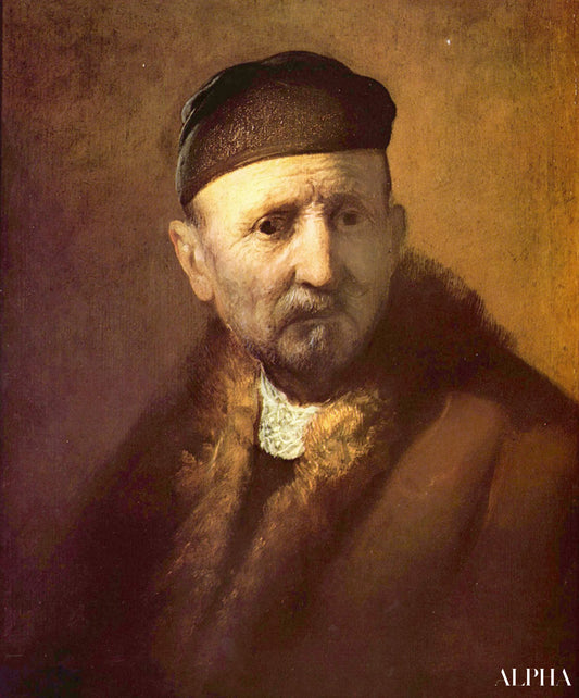 Étude de la tête d'un vieil homme - Rembrandt van Rijn - Reproductions de tableaux et peintures haut de gamme