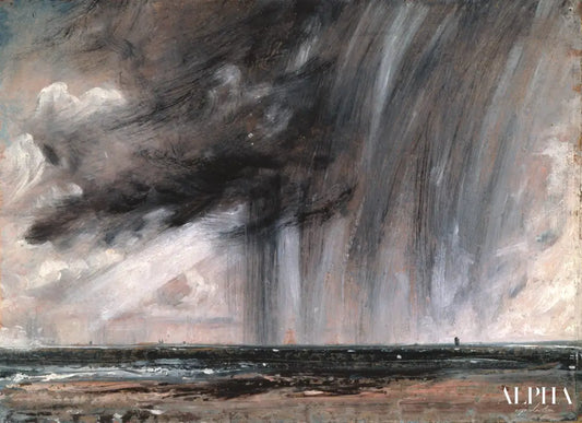 Étude de paysage marin avec nuage de pluie (orage de pluie sur la mer) - John Constable - Reproductions de tableaux et peintures haut de gamme