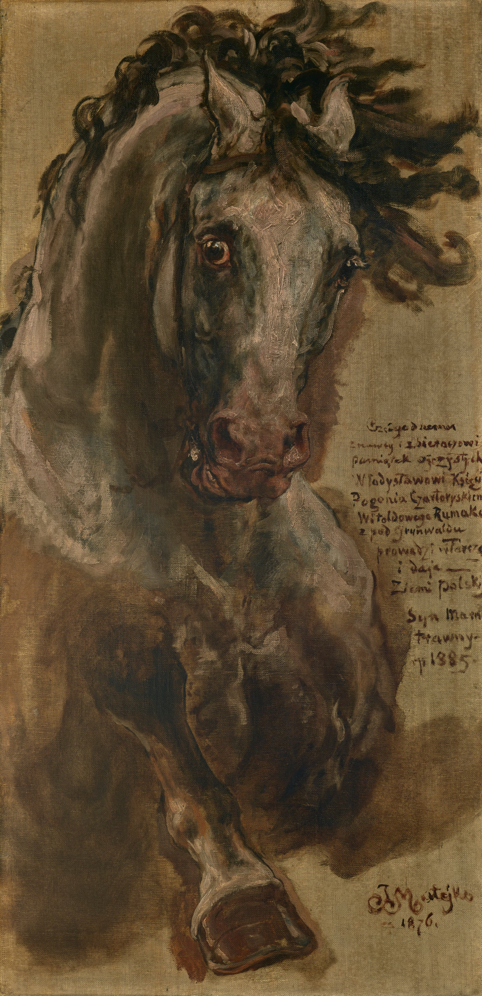 Study for the horse of Grand Duke Vytautas of Lithuania for the painting « The Battle of Grunwald » - Jan Matejko