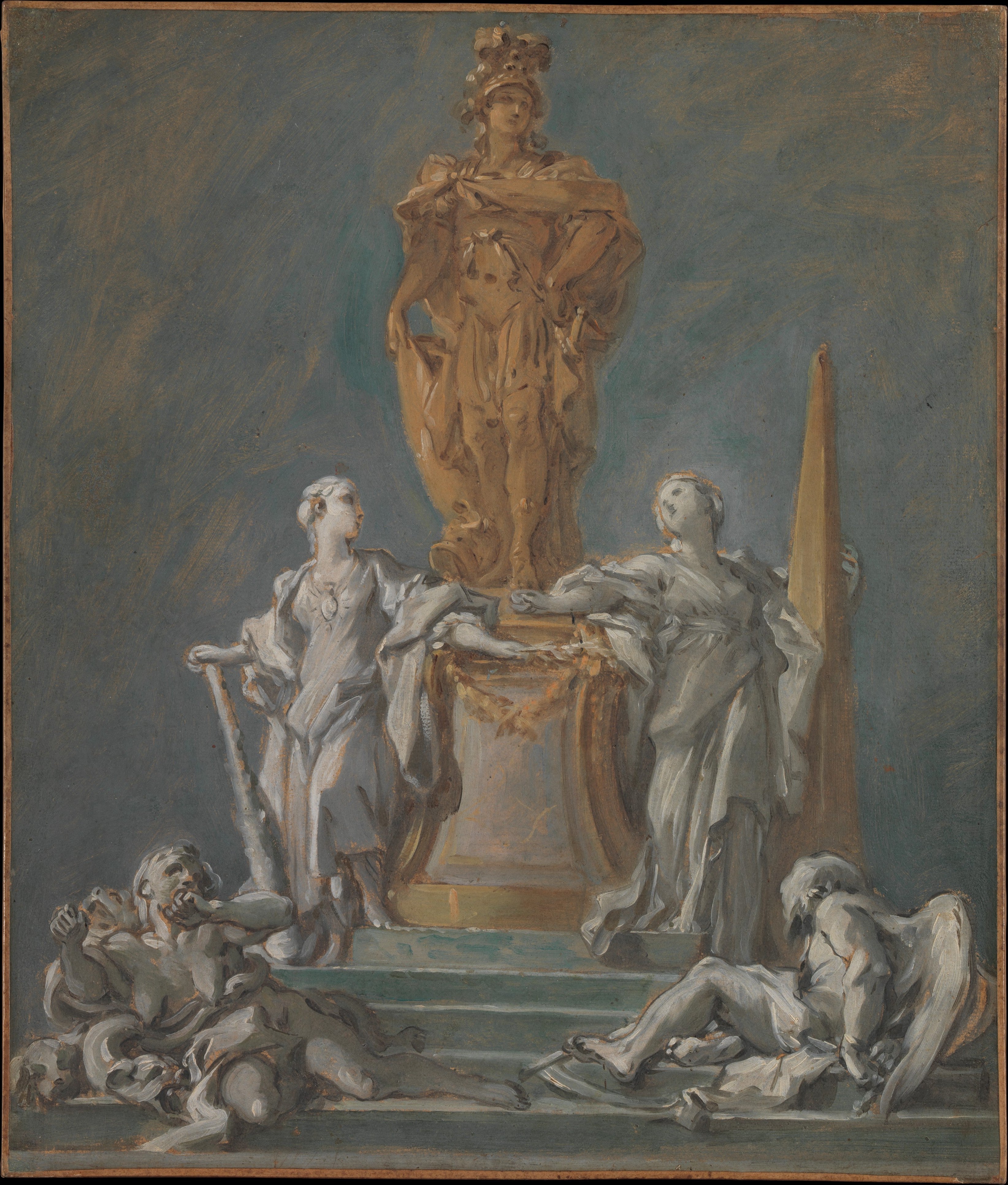 Study for a Monument to a Princely Figure - François Boucher
