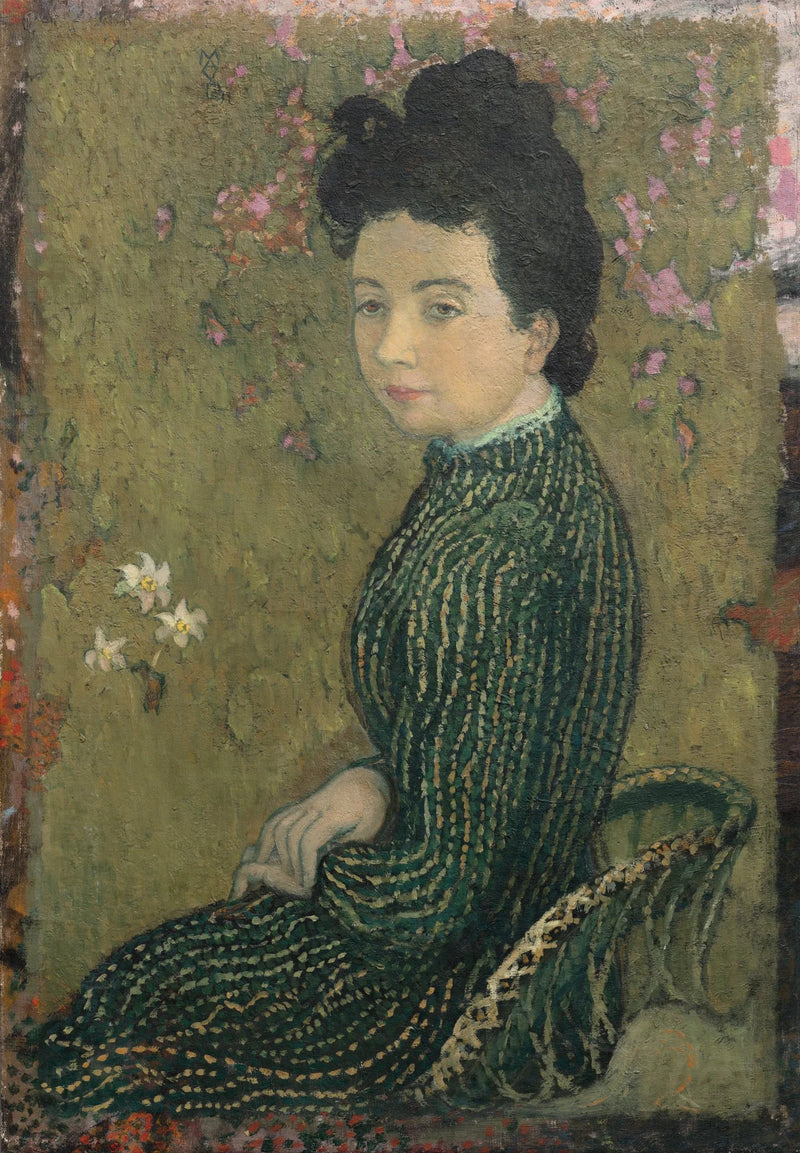 Eva Meurier in a green dress - Maurice Denis