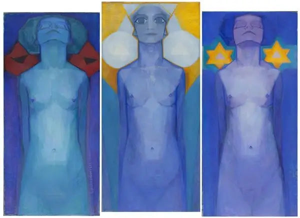 Reproduction du tableau « Évolution - Piet Mondrian » par Alpha Reproduction en peinture à l’huile