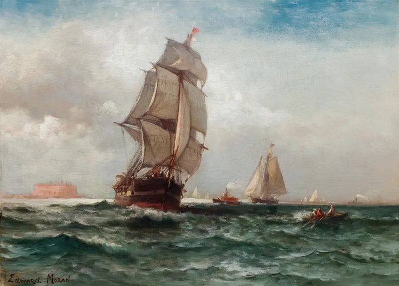 Expedition off Governors Island, New York - Edward Moran