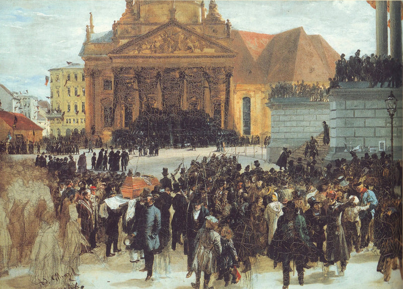 Exhibition of the Dead of March - Adolph von Menzel