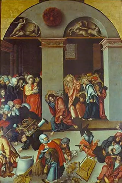 Expulsion of the Money Changers from the Temple - Lucas Cranach the Elder