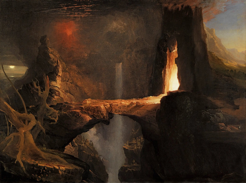 Expulsion: Moon and Light of Fire - Thomas Cole