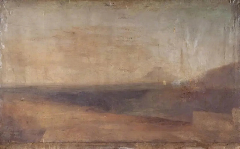 Extensive Landscape with River or Estuary and a Distant Mountain - J. M. W. Turner
