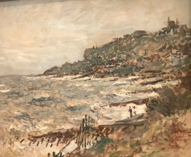 Cliff at Sainte-Adresse, gray weather - Claude Monet