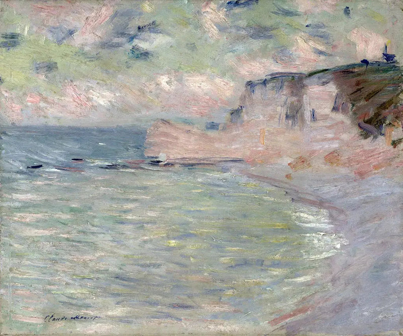 Cliff and Porte d'Amont, morning effect - Claude Monet