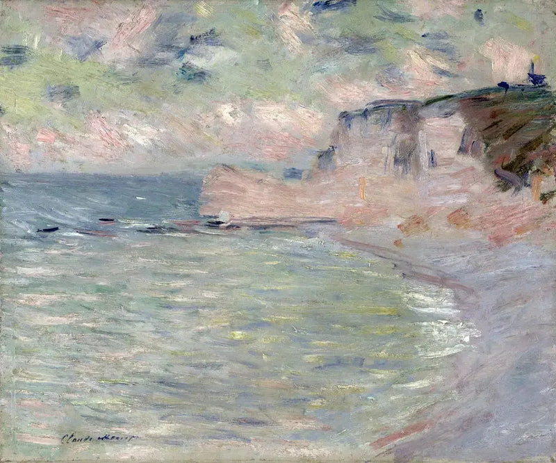 Cliff and Porte d'Amont, morning effect - Claude Monet