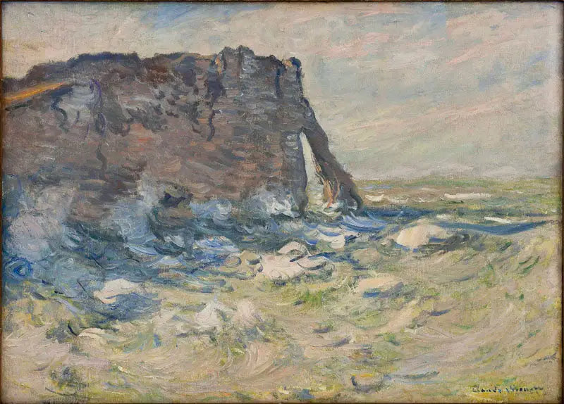 Falaise et Porte d'Aval par gros temps - Claude Monet image 1 reproduction artisanale de tableau
