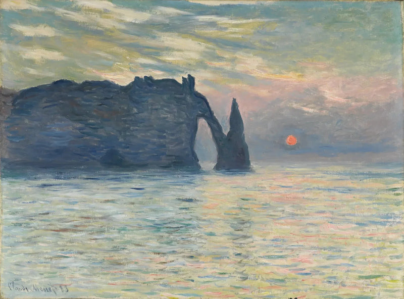 La Falaise d'Étretat, setting sun W817 - Claude Monet