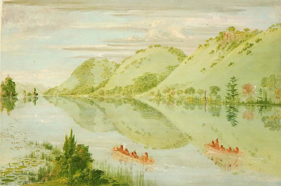 Picturesque Cliffs above Prairie du Chien - George Catlin