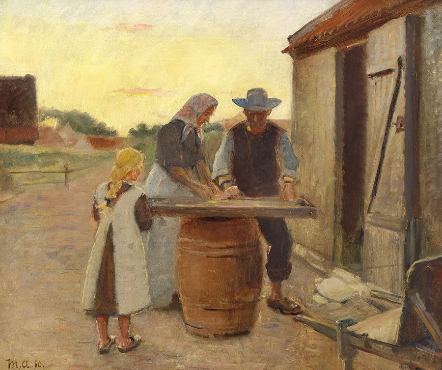 Fishing family at sunset - Michael Peter Ancher