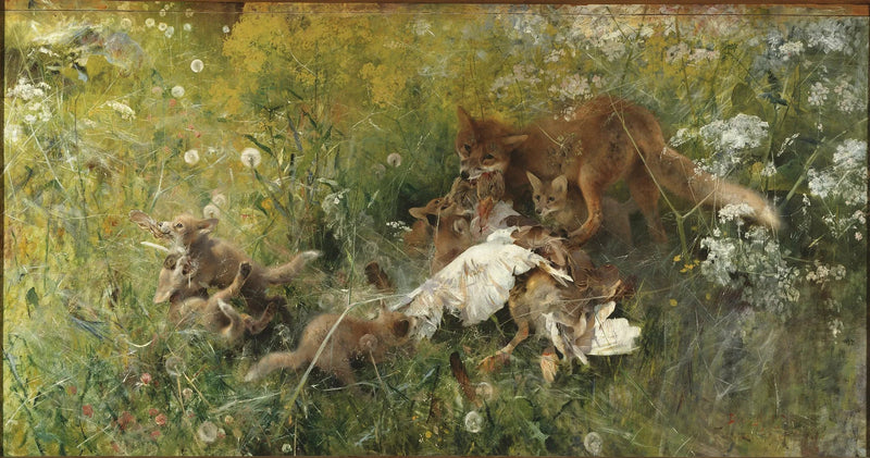 Fox family - Bruno Liljefors